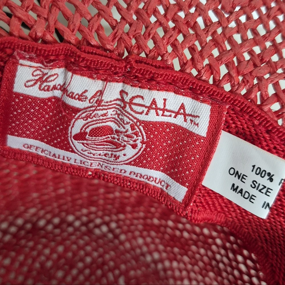 Scala Red Western Straw Hat Country Western Coastal Cowgirl - OSFA - Picture 8 of 10